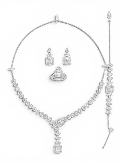 Necklace Mandile 1922 Woman Parure in Silver 2CSET123531 - 2CSET123531